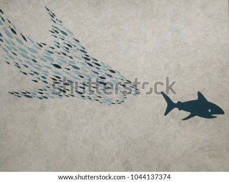 Shark Painting on the wall.