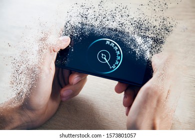 sharp acceleration of internet speed.