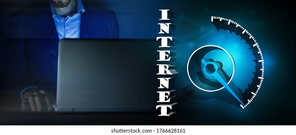 sharp acceleration of internet speed.3d illustration.