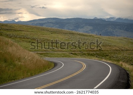 Sharp Curve Of Grand Loop Road In Yellowstone National Park