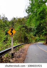 sharp curve on the way between hill