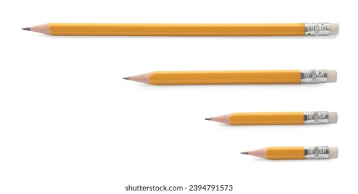 Sharp graphite pencils isolated on white, set - Powered by Shutterstock