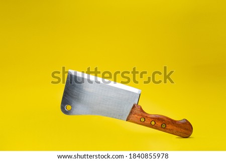 Sharp and heavy knife for butchers levitating weightless
