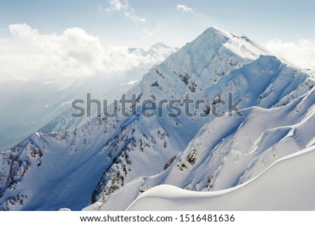 Sharp high peak in the mountains