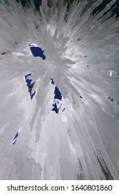 Sharp Ice In Ice Stupa Close Up.