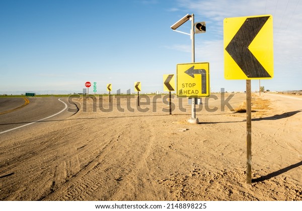 Sharp Left Turn Road
Signs