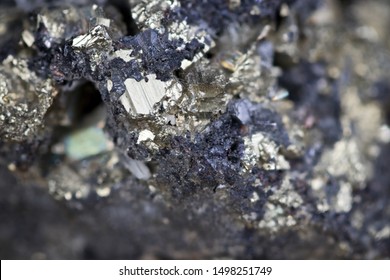 Sharp Macro Close-up Image Of Zinc And Lead Blend Ore Nugget Suitable For Illustrating Treasure Value Concepts