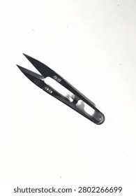 Sharp, metallic thread nippers, featuring a spring-action design perfect for quick, precise cuts during sewing and craft work.