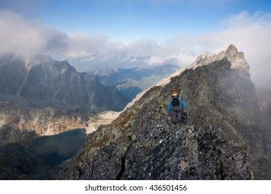 Sharp Mountain Ridge Climber Tatra Mountains Stock Photo 436501456