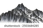 Sharp Mountain Snow Peak is a high-resolution illustration showcasing a rugged, snow-capped mountain peak with sharp, jagged edges under a clear blue sky.