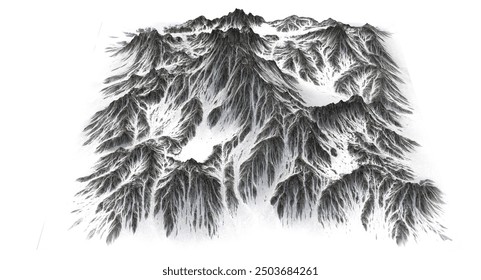 Sharp Mountain Snow Peak is a high-resolution illustration showcasing a rugged, snow-capped mountain peak with sharp, jagged edges under a clear blue sky. - Powered by Shutterstock