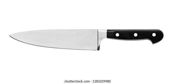 Sharp...do not touch! Chef's kitchen knife isolated on white background ,included clipping path