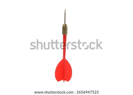 Sharp red dart for target practice, isolated on white, PNG