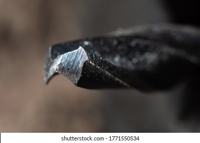 Sharp sharpened end of a drill close-up, macro shot