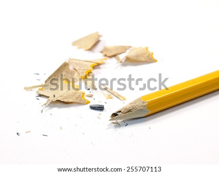 Sharpened Pencil with a Broken Tip on a white background
