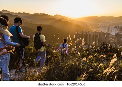 Shatin, Hong Kong - November 22 2020: COVID-19 Getting Worsen In Hong Kong, People Are Staying At Home Or Go Hiking To Keep The Social Distance 