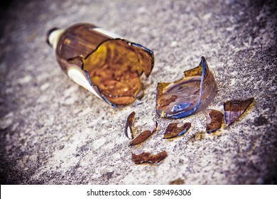 broken beer bottle