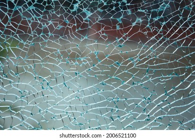 Shattered Cracked Glass Background. Breaking The Glass Ceiling