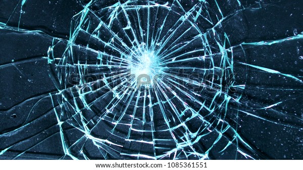 Shattered\
glass screen, Broken cracked grungy\
window