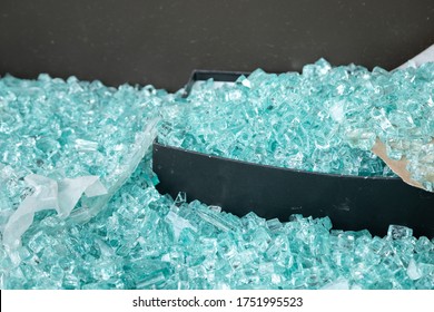 Shattered Glass In A Shoe Box After A Smash And Grab Robbery