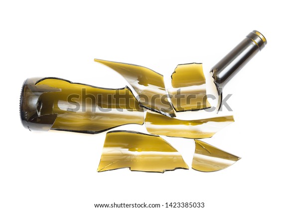 Shattered Wine Bottle Parts Broken Bottle Stock Photo 1423385033 ...