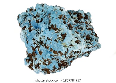 Shattuckite From Tantara Mine, DR Congo Isolated On White Background