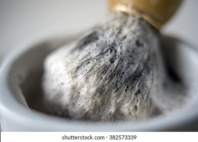 Shaving Brush And Bowl With Foaming Soap