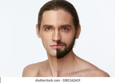 Shaving Man Without Hair On Face Stock Photo Shutterstock