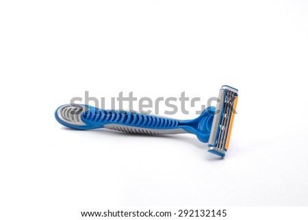 shaving razor tri blade isolated on a white background