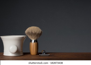 Shaving Tools On Wooden Table