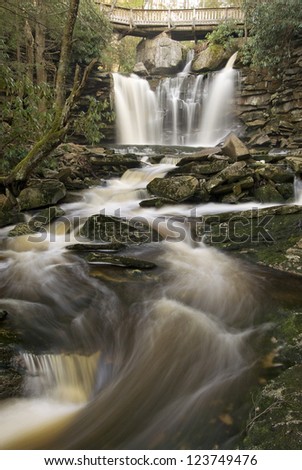 Shay Run tumbles over Upper Elakala Falls in Blackwater State Park near Davis, West Virginia in early spring.