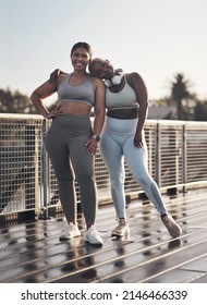 She My Best Friend And My Favourite Workout Buddy. Shot Of Two Young Women Out For A Run Together.