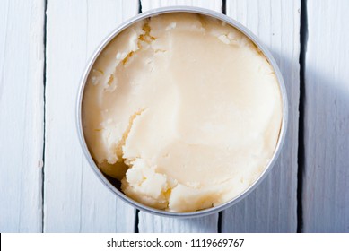 Shea Butter On White Wooden