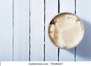 Shea Butter On White Wooden