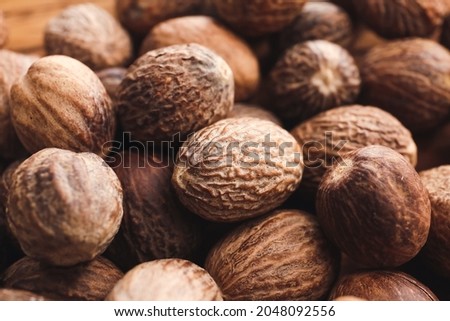 Shea nuts as background, closeup