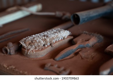 Shearing Tools Covered In Dust And Dirt After A Dust Storm In Central NSW