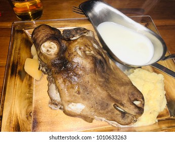 Sheep Head On Restaurant In Iceland