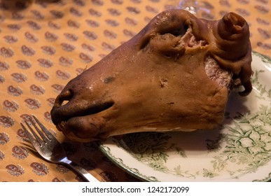 Sheep Head, A Tradistional Norwegian And Icelandic Dish