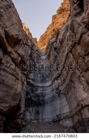 The Sheer Rocks Of The Dryfall At The  End of Fall Canyon in Death Valley