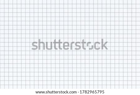 Sheet of blank white notebook grid paper background. Extra large highly detailed image. 