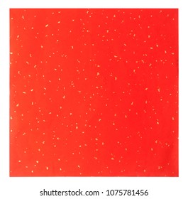 Sheet Of Chinese Red Rice Paper  Isolated On White Background