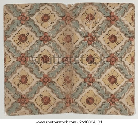 Sheet with crisscross and zigzag pattern. Beautiful vintage textile pattern. Vintage intricate pattern design.
