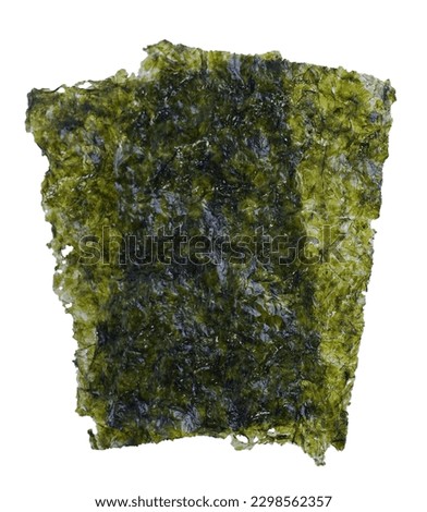 Sheet of dried seaweed or Dry japanese organic seaweed isolated