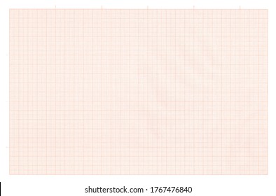 A sheet of graph paper (printed with fine red lines making up a regular grid). Useful as backdrop, background, or texture.
