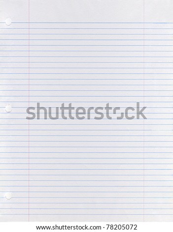 Sheet of looseleaf paper
