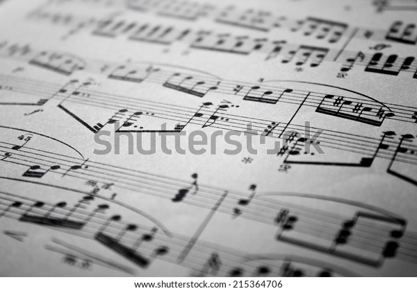 Sheet Music Background Musical Notes  with
selective focus