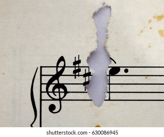 sheet music macro image 