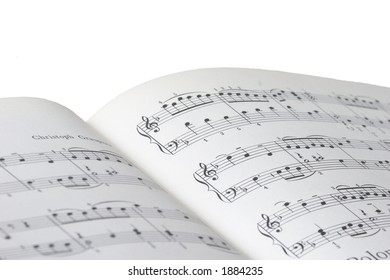 sheet of music on white background