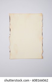 A Sheet Of Paper Burned On The Edges