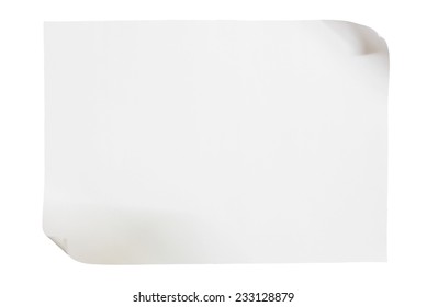 Sheet Of Paper Isolated On White